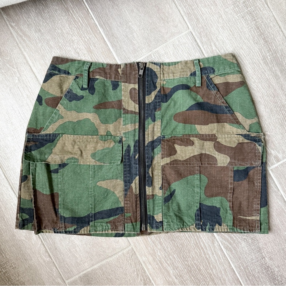 Emory Park Green Brown Cargo Mini Skirt